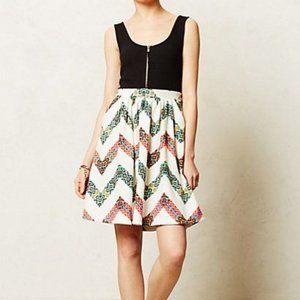 ANTHROPOLOGIE Maeve Amapola Chevron Mini Dress 0